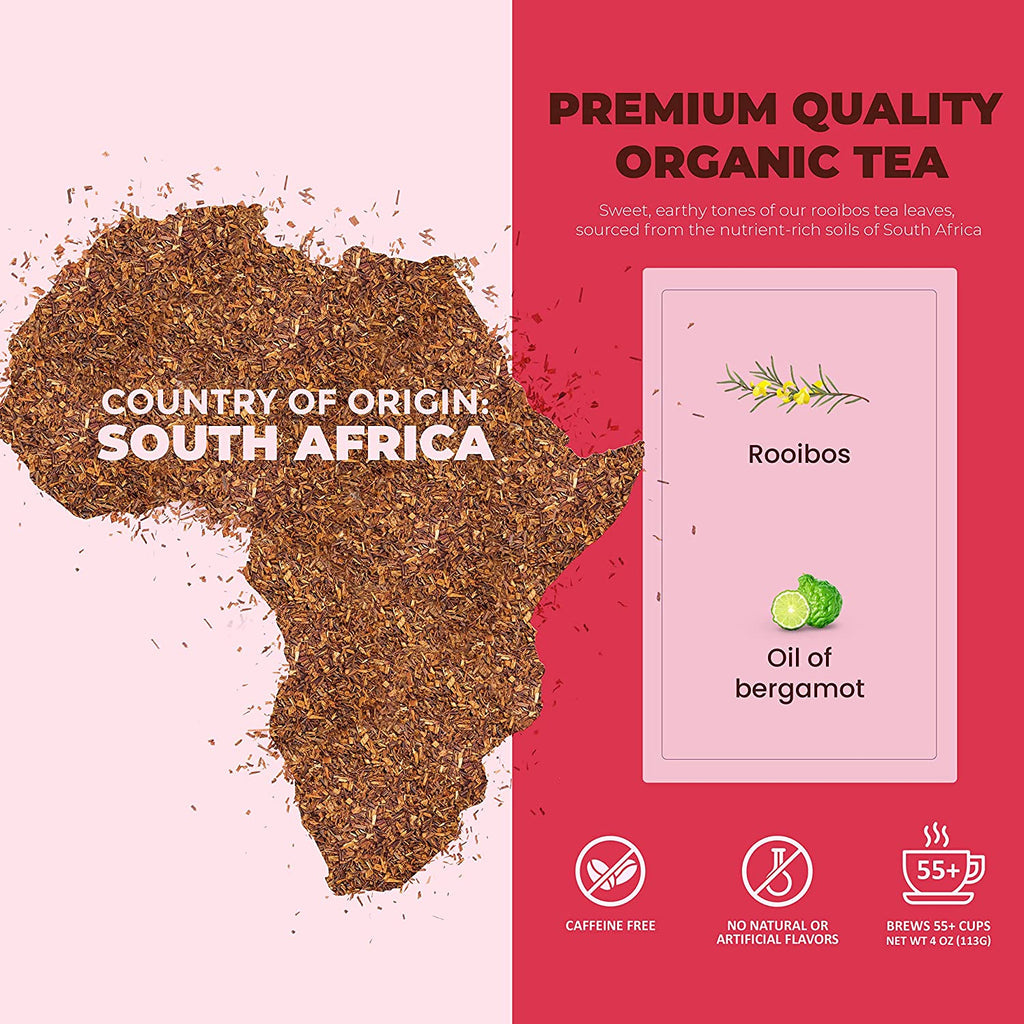 Bergamot Rooibos Tea, Herbal & Caffeine-Free - Organic & Kosher