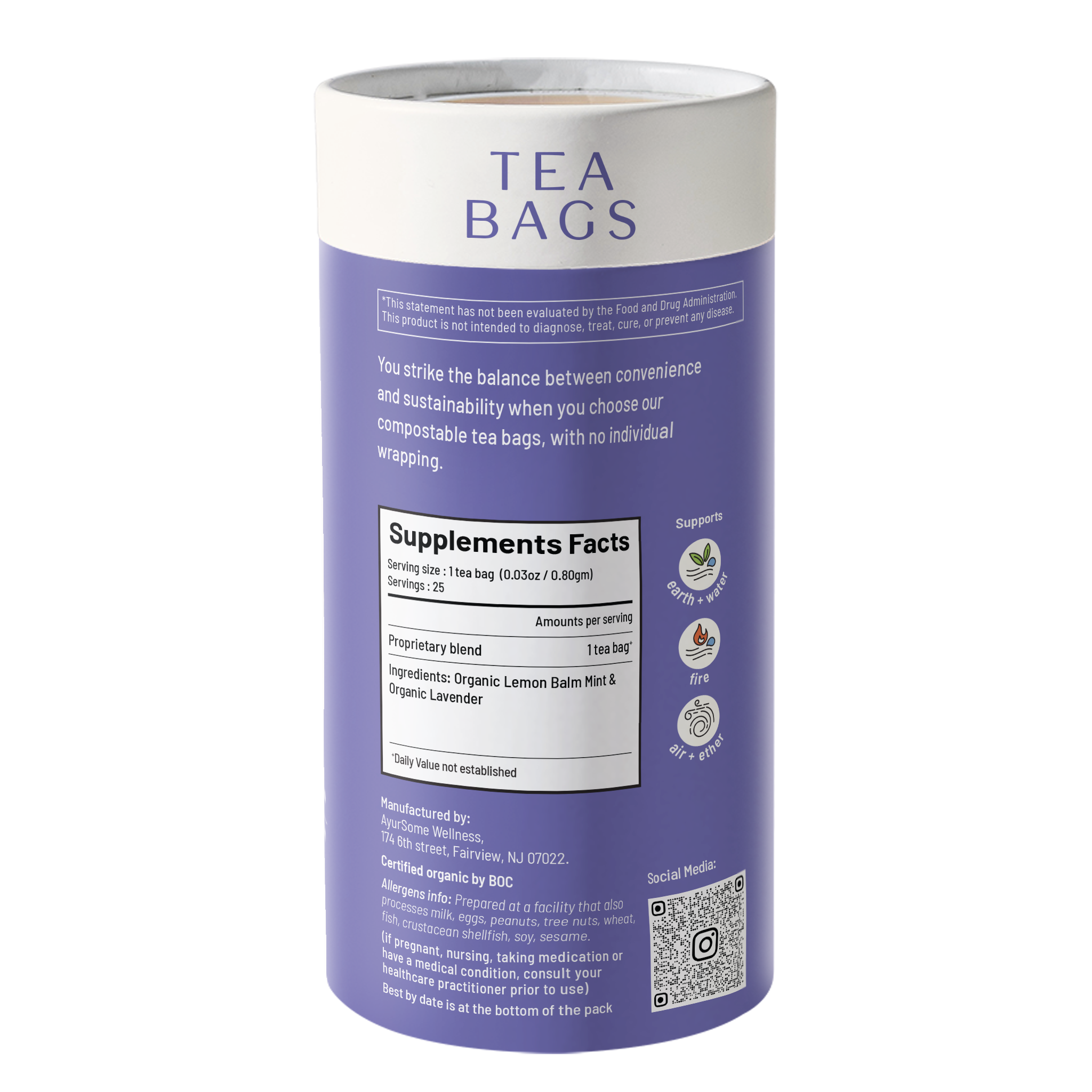 Stress-Me-Not Tea | Organic Lemon Balm, Lavender Tea Blend